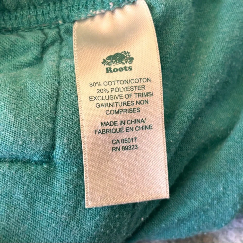 Roots Sweat Shorts Green Cotton Terry Knit Relaxed Fit Size Medium - Picture 4 of 9